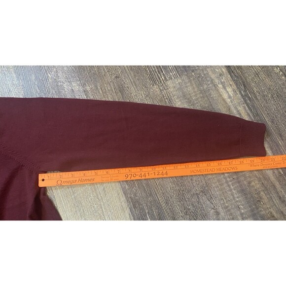 Nordstrom V-Neck 100% Italian Merino Wool Sweater Men's Size Large Burgundy - Picture 7 of 7